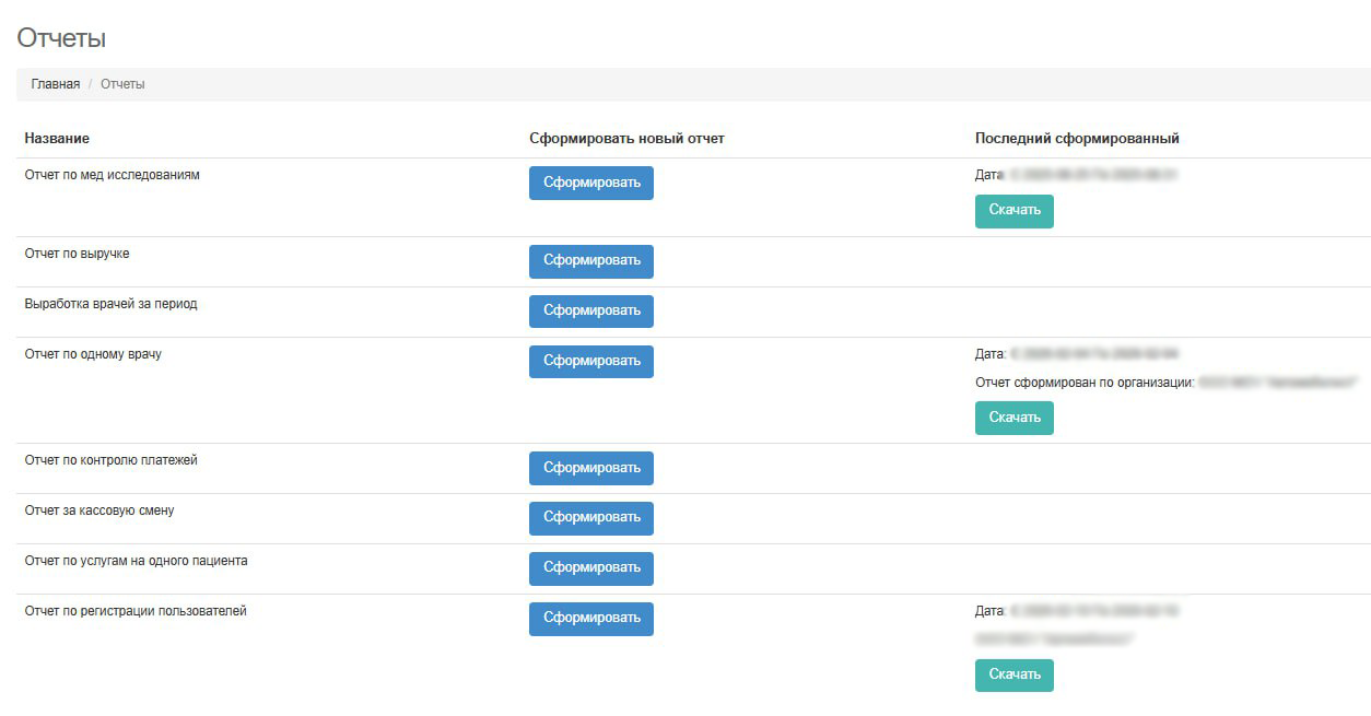 Отчеты